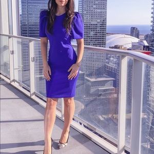 Calvin Klein Blue Dress with Puffed Sleeve (Worn once!)